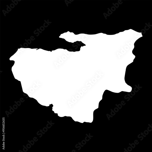 Bursa province map, administrative divisions of Turkey. Vector illustration.