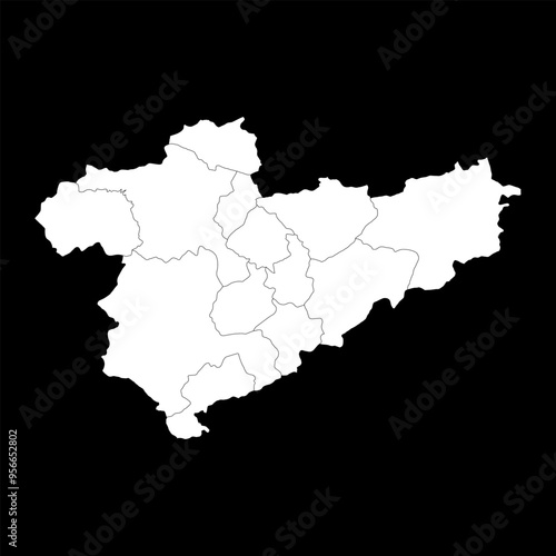 Central Anatolia region map, administrative divisions of Turkey. Vector illustration.