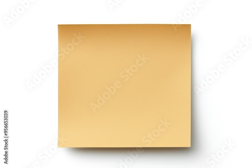 Khaki blank post it sticky note isolated on white background