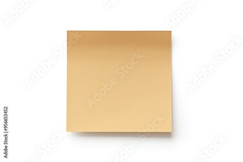 Khaki blank post it sticky note isolated on white background