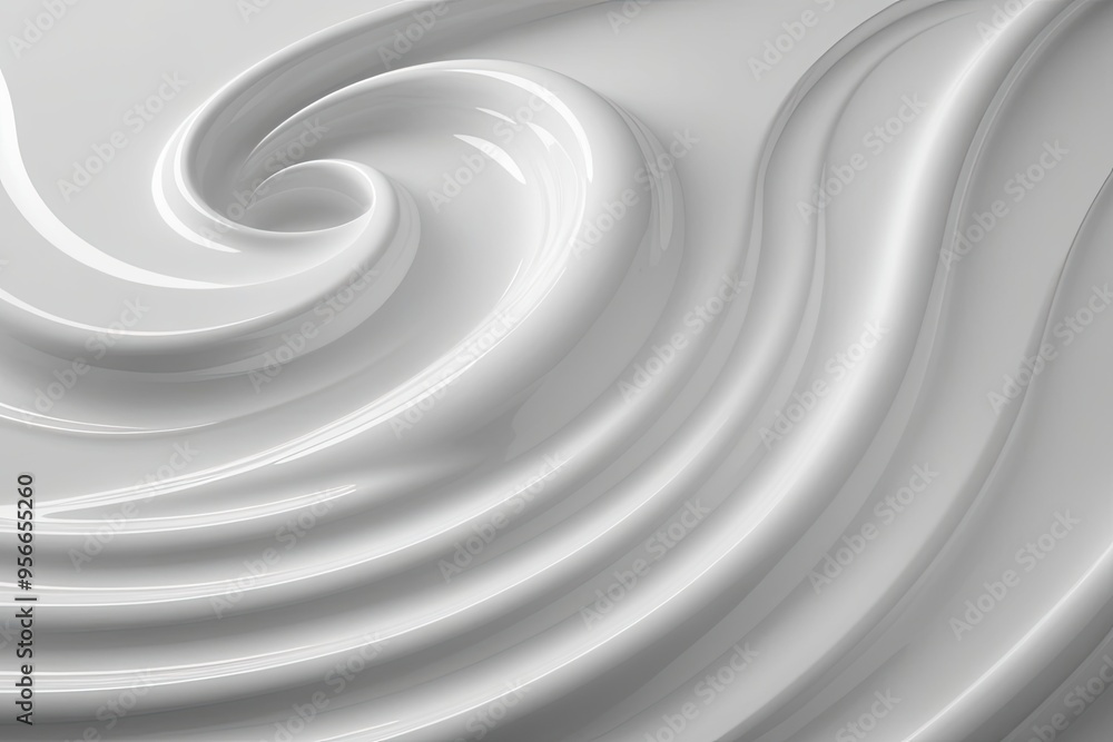 3D Bright White Abstract Canvas Art with Ripple and Arc Effects 3D Bright White Abstract Canvas Art with Ripple and Arc Effects