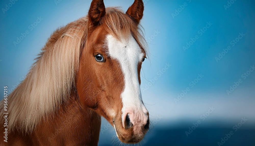 Obraz premium UN caballo realista. El modelo del caballo se representa con una textura de pelaje blanco 