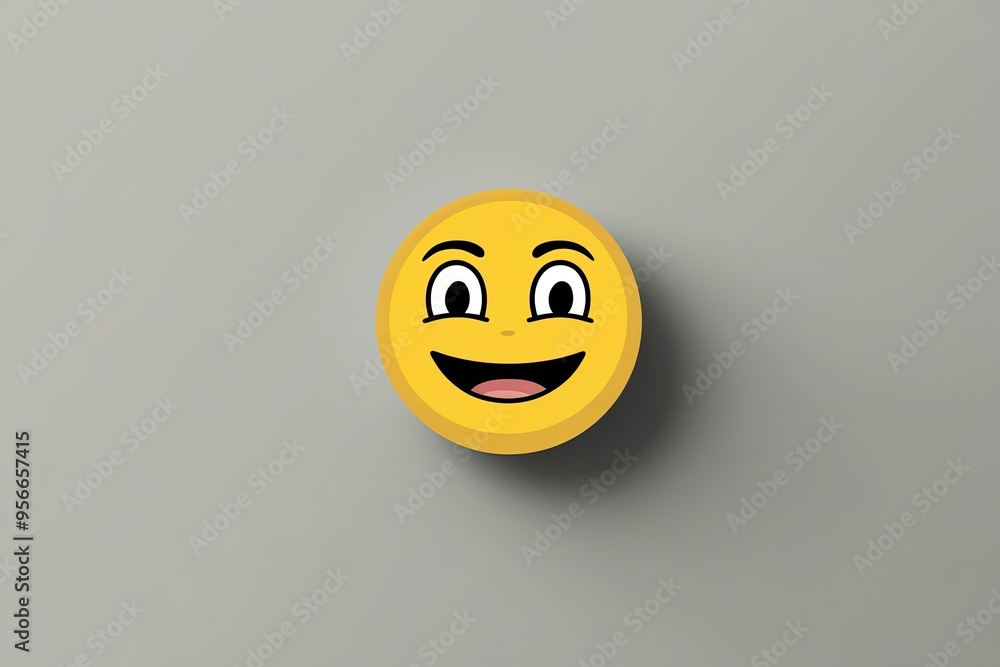 Charming Yellow Emoticon Showcasing Cool Equanimity and Tranquil Cartoon Expression Charming Yellow Emoticon Showcasing Cool Equanimity and Tranquil Cartoon Expression