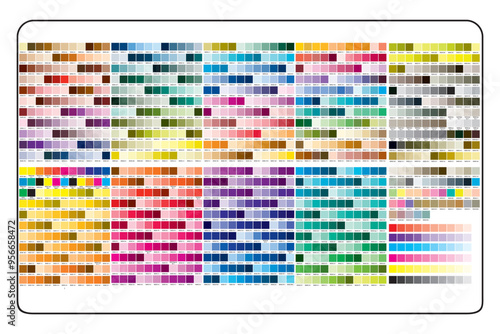 Color palette. 500+ different Pantone colors. Vector illustration.