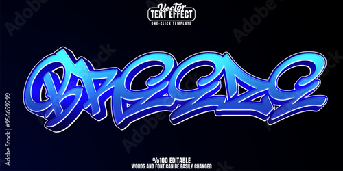 Graffiti editable text effect, customizable street and urban 3d font style