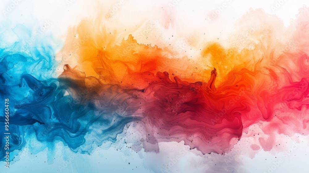 Abstract Colorful Swirls with Splashes of Paint Abstract Colorful Swirls with Splashes of Paint