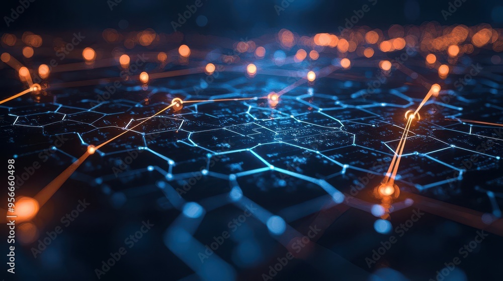 Obraz premium Blockchain Systems Visual Representation