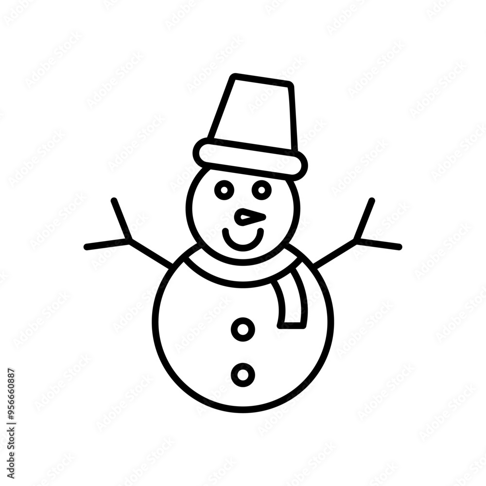 snowman icon, line vector isolated on white background. trendy and modern design snowman icon, line vector isolated on white background. trendy and modern design