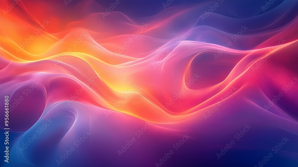 Abstract Wavy Background with Vibrant Colors and Glowing Lines Abstract Wavy Background with Vibrant Colors and Glowing Lines