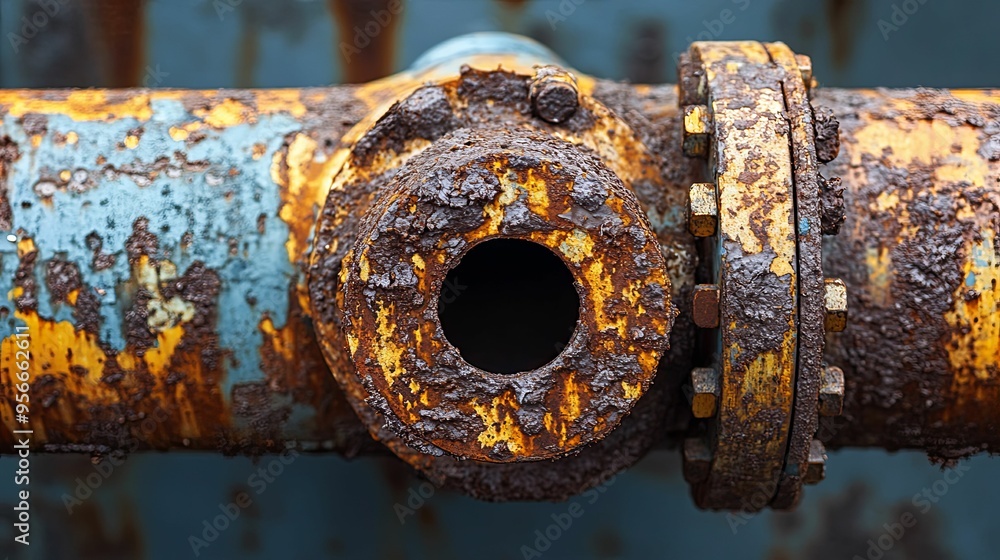 Close-up of a Rusty Metal Pipe Joint Close-up of a Rusty Metal Pipe Joint