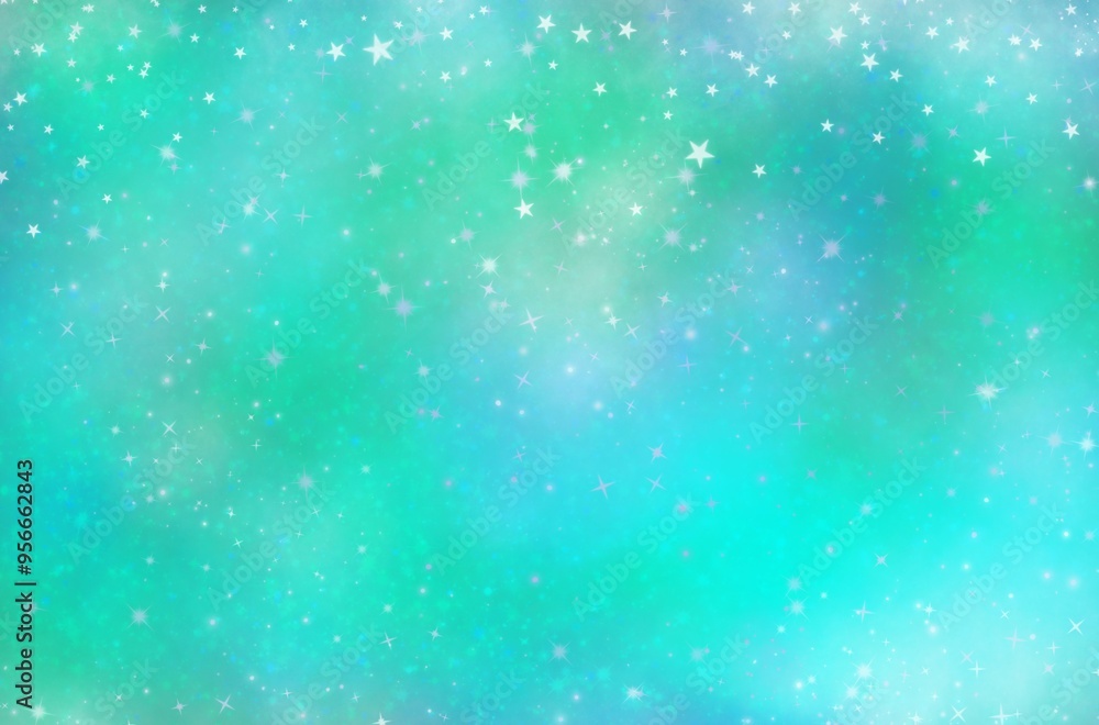 Background turquoise and blue starry with scattered white stars. Background turquoise and blue starry with scattered white stars.