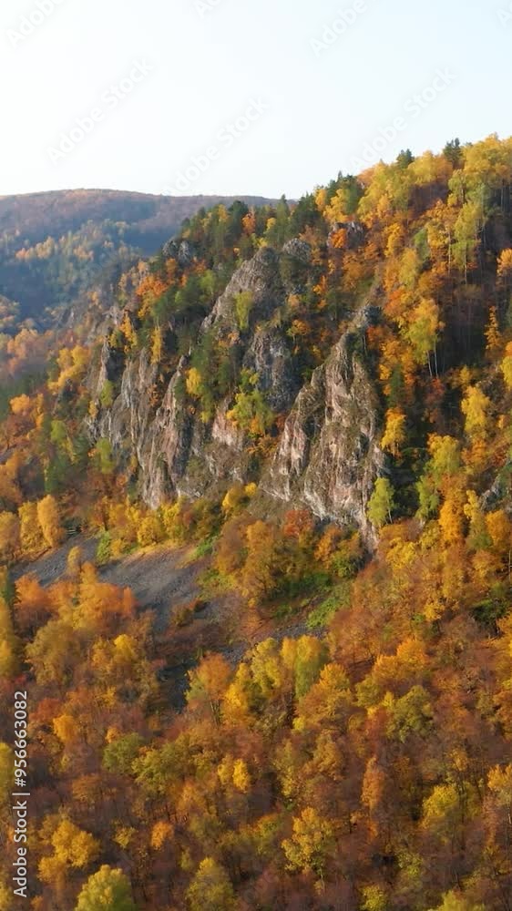 Aerial view of mountain during autumn Aerial view of mountain during autumn