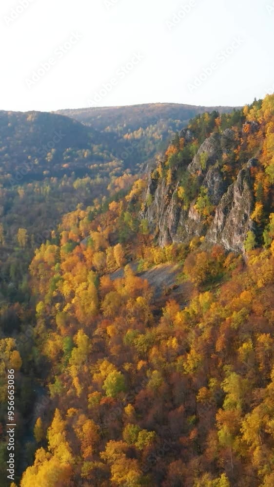 Aerial view of mountain during autumn Aerial view of mountain during autumn