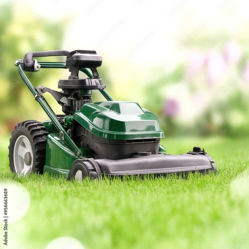 Old Lawn Mower Isolated Old Lawn Mower Isolated