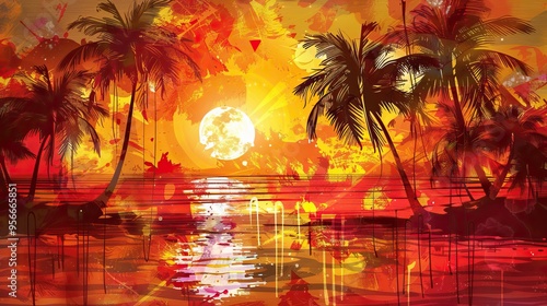Tropical Sunset Landscape