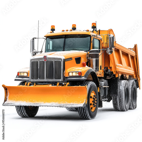 Snow Plow Truck Isolated