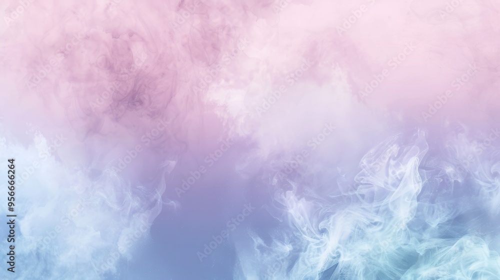 Fototapeta premium A dreamy pastel background with watercolor effects in pale pink, light blue, and mint