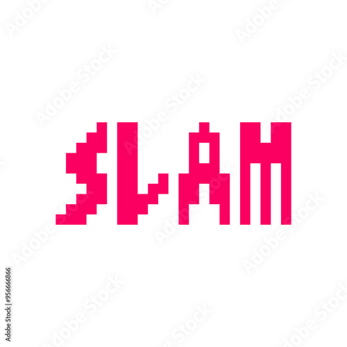 slam typography text pixel art