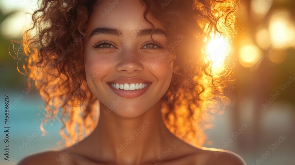 joyful woman with bouncy curls genuine laughter illuminating her face warm golden light enhancing natural beauty candid portrait exuding happiness joyful woman with bouncy curls genuine laughter illuminating her face warm golden light enhancing natural beauty candid portrait exuding happiness