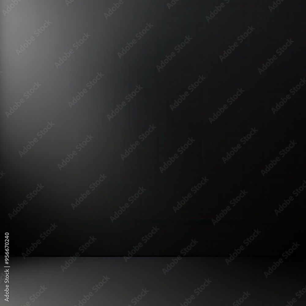 Black Wall Background with Subtle Gradient and Floor - Minimalist Studio Setup. Black Wall Background with Subtle Gradient and Floor - Minimalist Studio Setup.