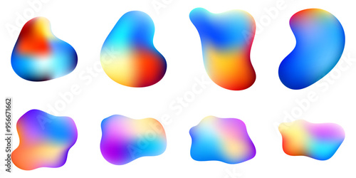 colorful 3d liquid shape design collection