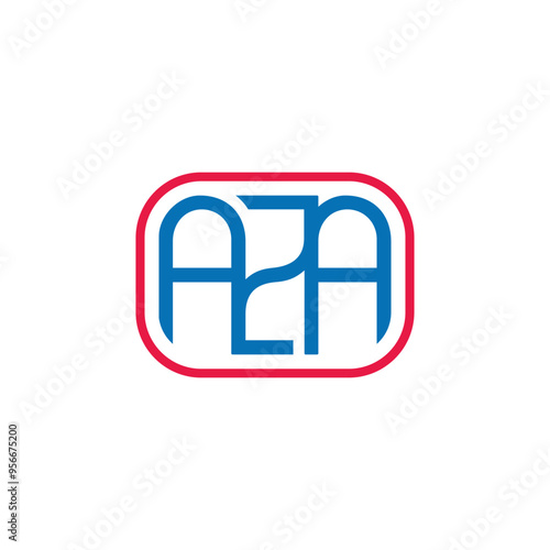 letter aza circles linked font colorful simple logo vector photo