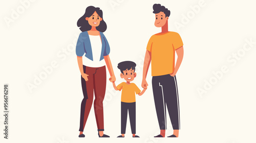 Kid Adoption Concept Multinational Foster Couple