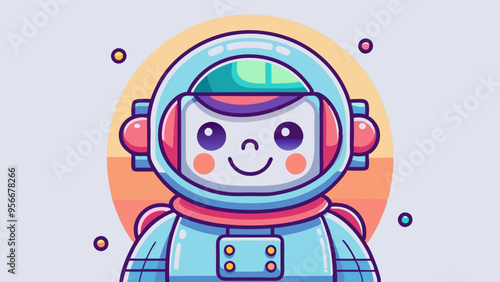 open layer vector of simple kid become astronaut 