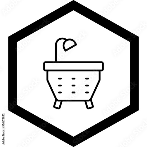 Bathtub Vector Icon Design