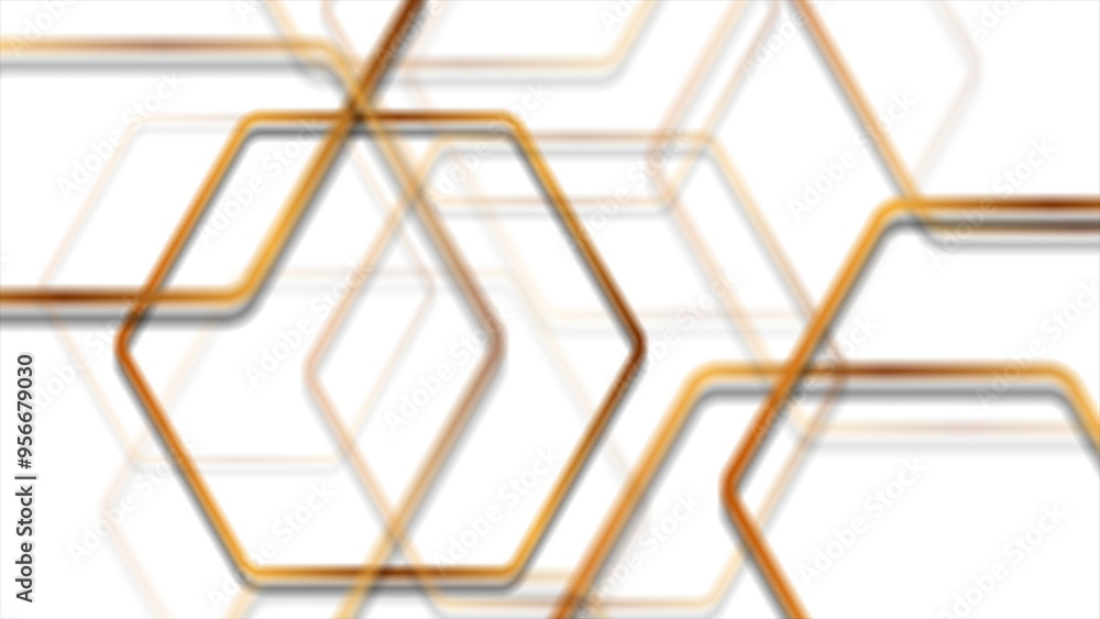 Golden smooth hexagons abstract tech retro background Golden smooth hexagons abstract tech retro background