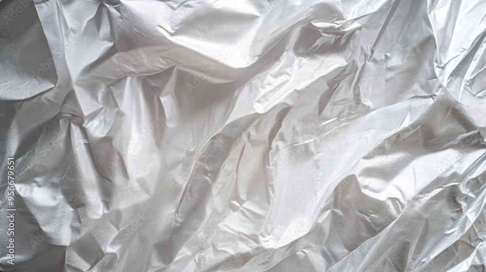 Wrinkled plastic wrap texture on a white background Wrinkled plastic wrap texture on a white background