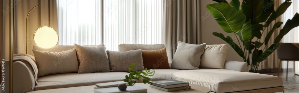 Interior living room in 3D rendering Interior living room in 3D rendering
