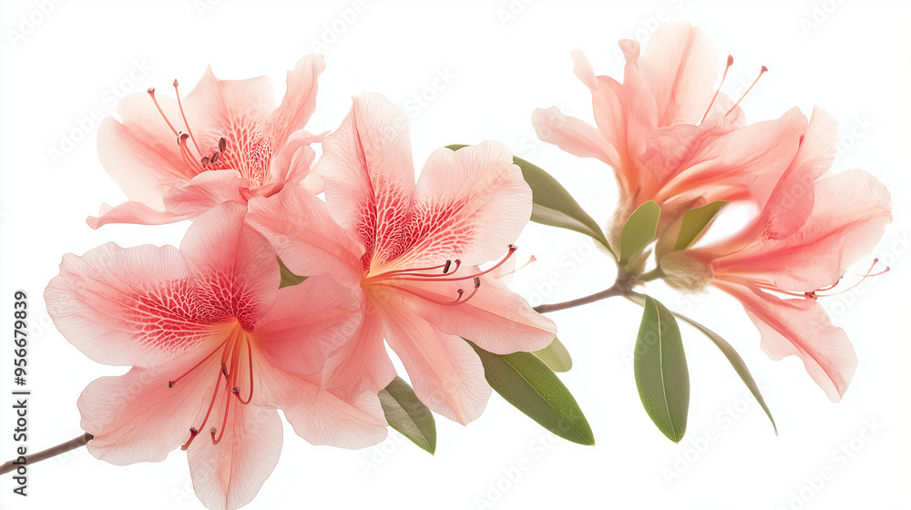 Obraz premium Azalea flowers Isolated in white background