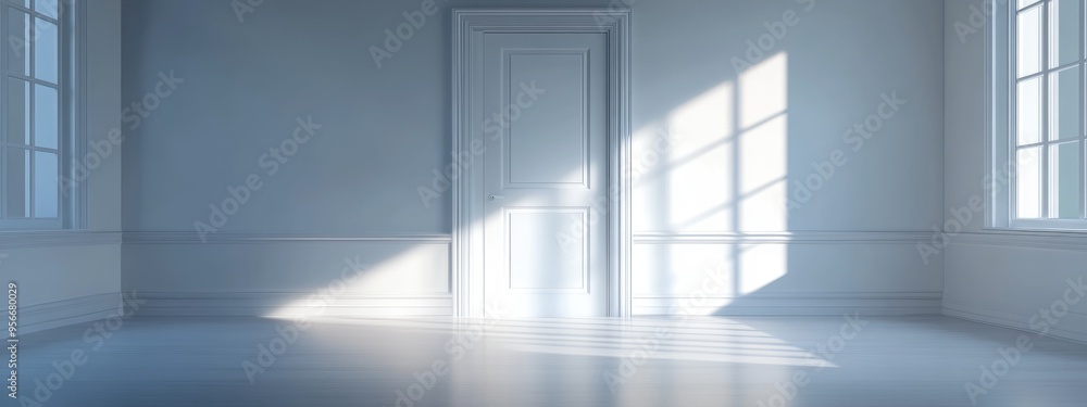 Empty room with door 3D rendering Empty room with door 3D rendering