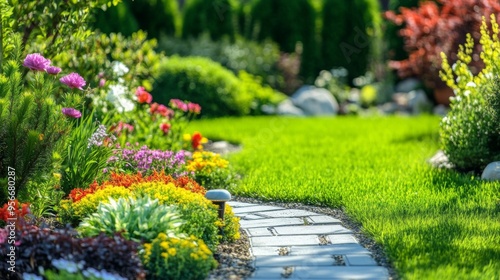 Wallpaper Mural Vibrant Garden Pathway Torontodigital.ca