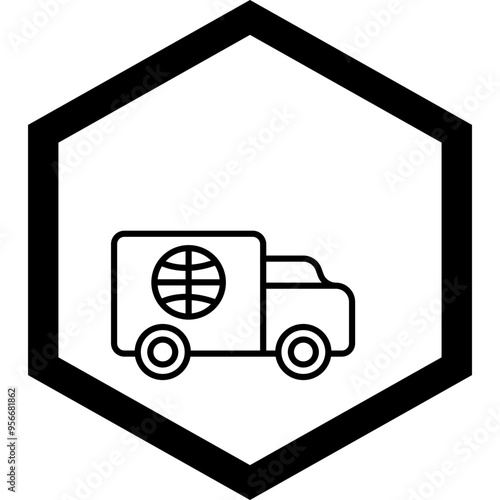 News Van Vector Icon Design