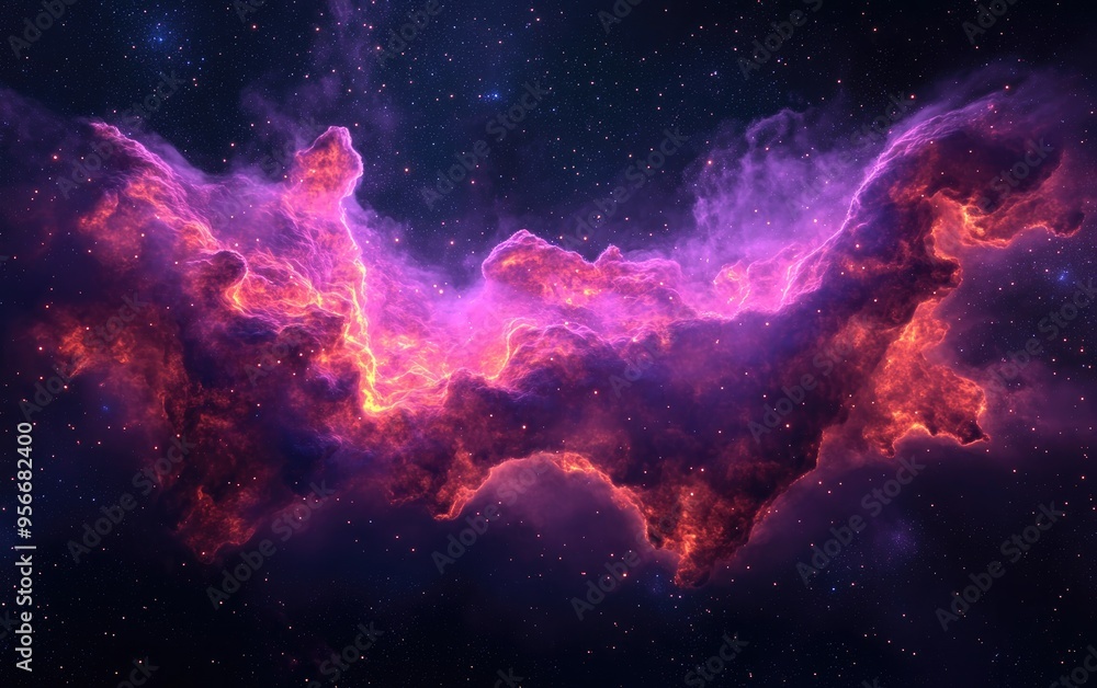 3D cartoon depiction of the Soul Nebula IC1848 3D cartoon depiction of the Soul Nebula IC1848