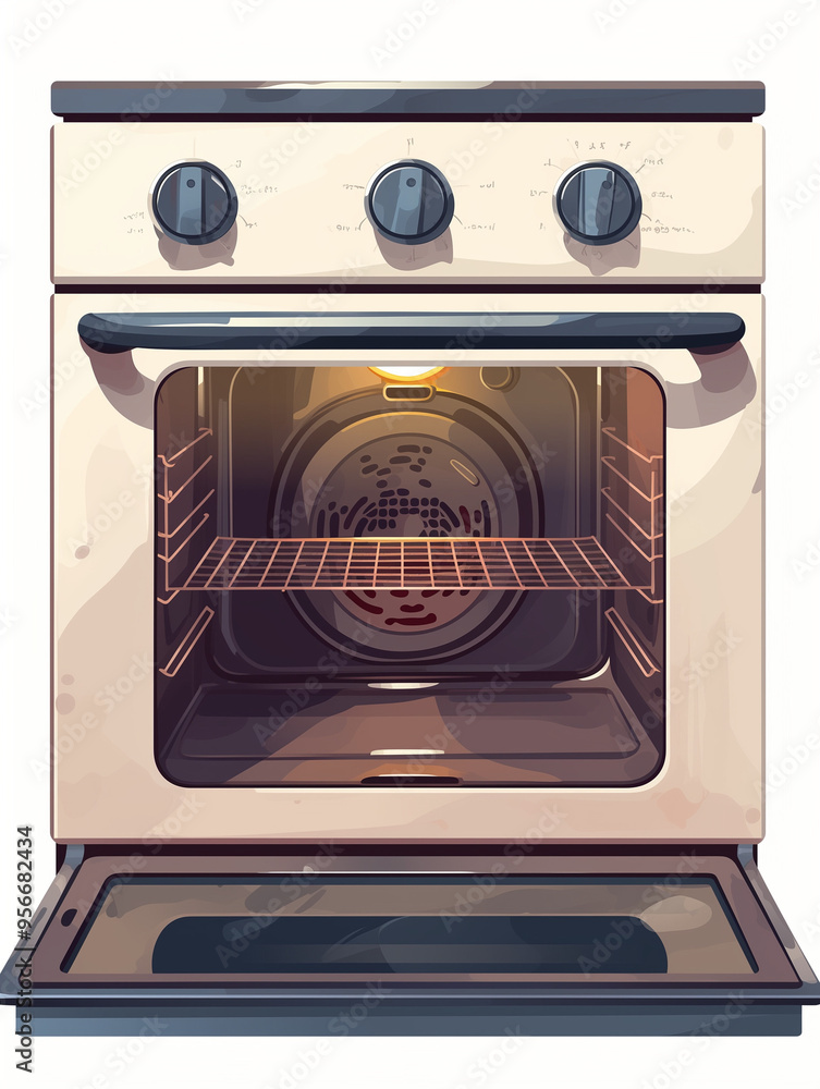 oven isolated on white background, illustration oven isolated on white background, illustration