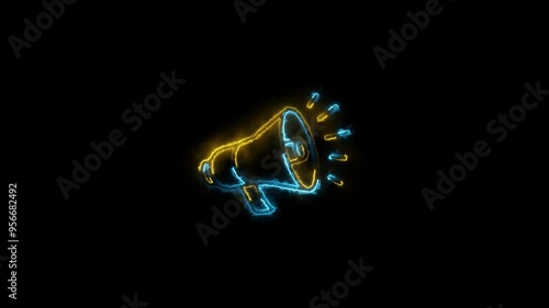 neon light sound icon, audio, spekar photo