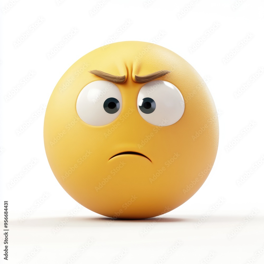 angry emoji with furrowed brows and a tilted head expresses puzzlement in a whimsical, bright space angry emoji with furrowed brows and a tilted head expresses puzzlement in a whimsical, bright space