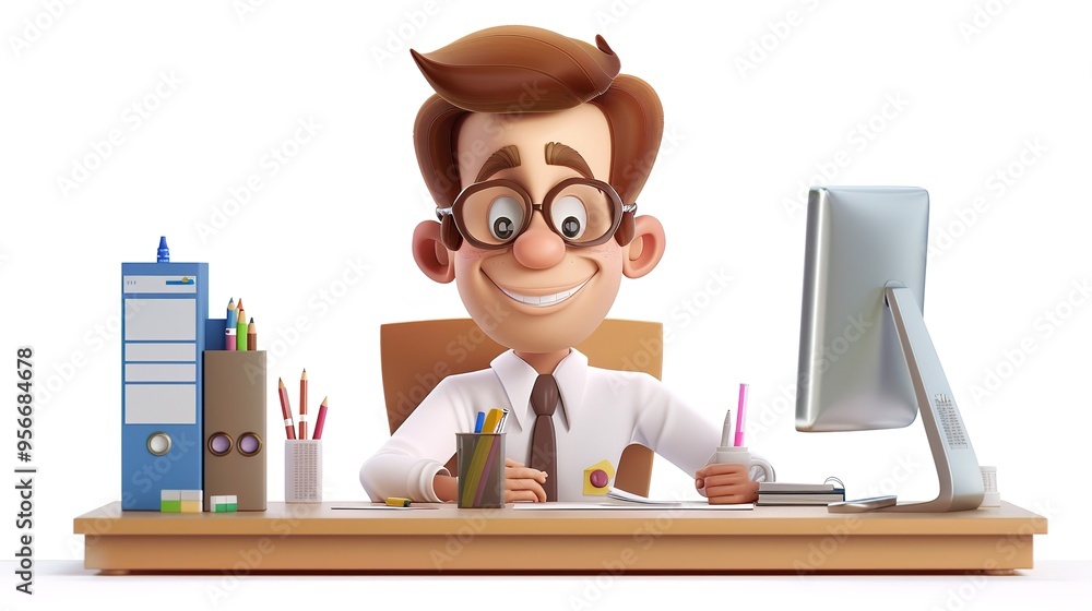 Stunning Office Cartoon Character: A Fun and Lively Workplace Visual. Showcasing Creativity and Energy. Stunning Office Cartoon Character: A Fun and Lively Workplace Visual. Showcasing Creativity and Energy.