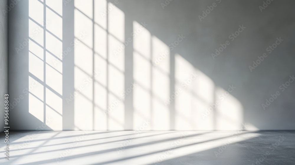Sunlight casting shadows on a gray wall creating a bright room atmosphere featuring sunbeams on a transparent background Sunlight casting shadows on a gray wall creating a bright room atmosphere featuring sunbeams on a transparent background