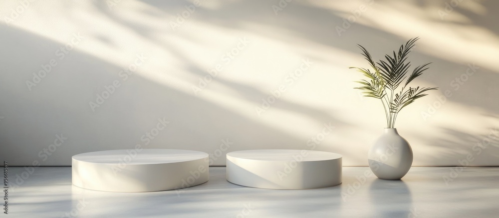 Abstract background featuring a geometric shape podium designed for product presentation 3D rendering Abstract background featuring a geometric shape podium designed for product presentation 3D rendering