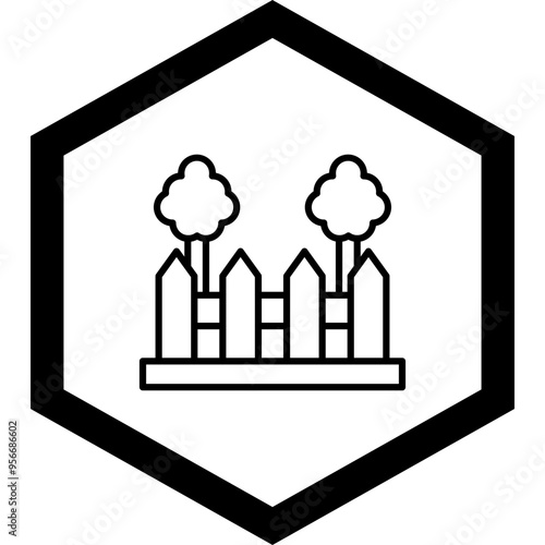 Garden Fence Vector Icon Design
