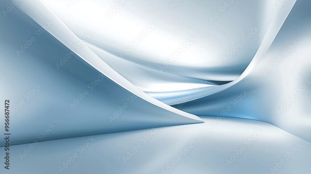 Abstract Futuristic Blue Background with Curved Lines and Shapes, Featuring Modern Interior Design Elements in Light White, Sky-Blue, and Dark Gray Tones, Rendered with Digital Art Techniques and Smoo Abstract Futuristic Blue Background with Curved Lines and Shapes, Featuring Modern Interior Design Elements in Light White, Sky-Blue, and Dark Gray Tones, Rendered with Digital Art Techniques and Smoo