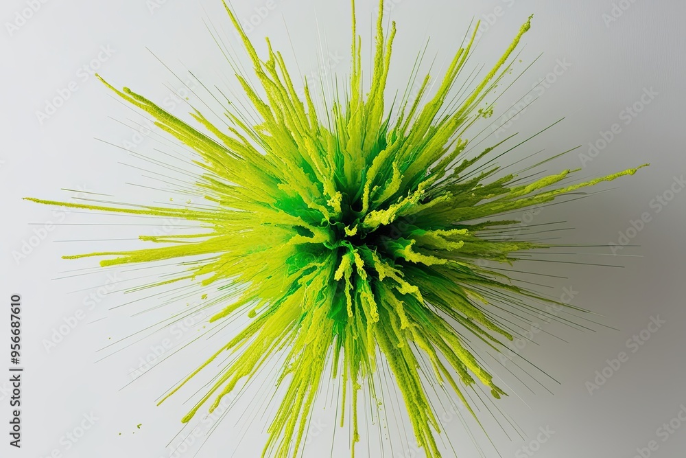 Lime Color Burst Celebration on a Clean White Background Lime Color Burst Celebration on a Clean White Background