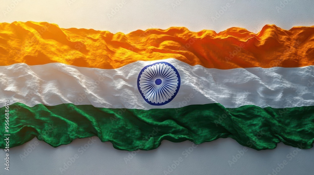 majestic indian flag unfurling against a backdrop of iconic national ...