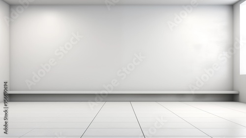 Wallpaper Mural Minimalist Abstract White Background with Soft Shadows and Light Reflections, Ideal for Product Display or Advertising Backdrop in a Studio Setting Torontodigital.ca