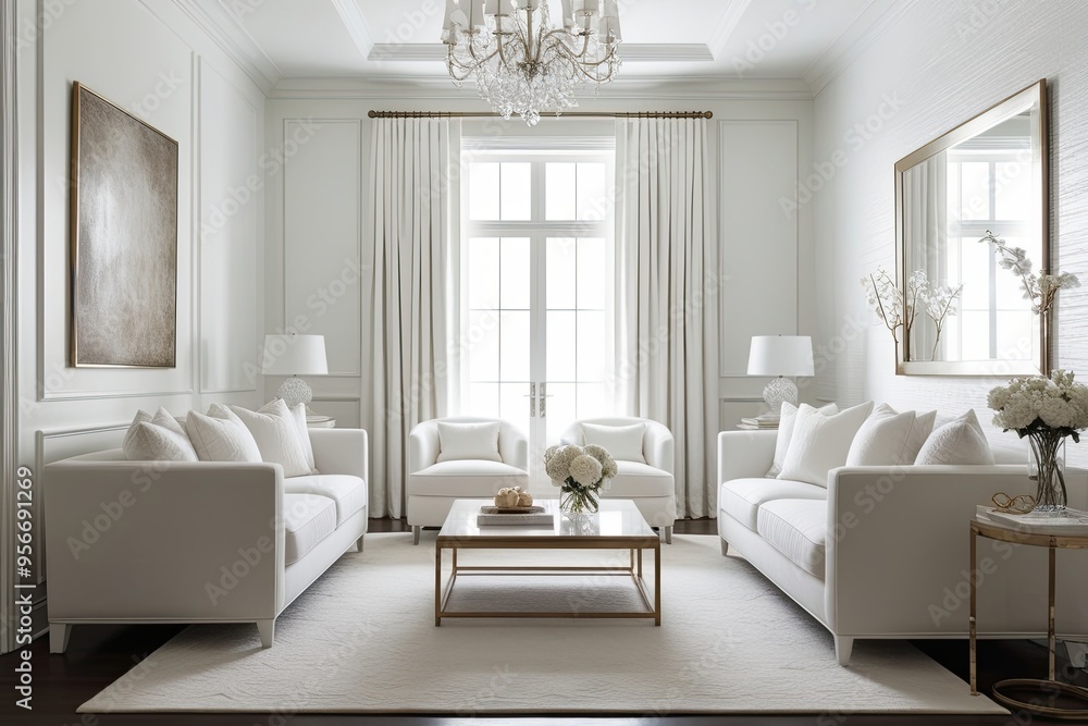 Fototapeta premium Elegant White Theme with Modern Clean Design and Bright Light Texture