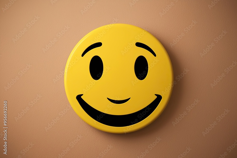 Fototapeta premium Yellow Nonchalant Smiley Emoticon for Passive Expressions
